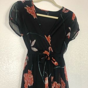 Vero Moda maxi dress | black with scarlet floral